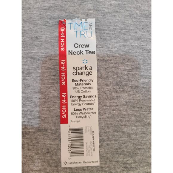 Time and tru small women's gray crew neck basic tee new with tags - Picture 3 of 6